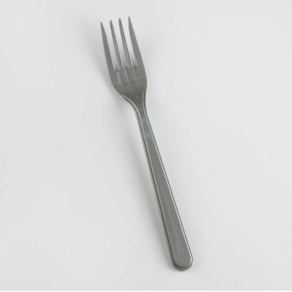 Gri Renk Lüks Plastik Çatal 25 Adet
