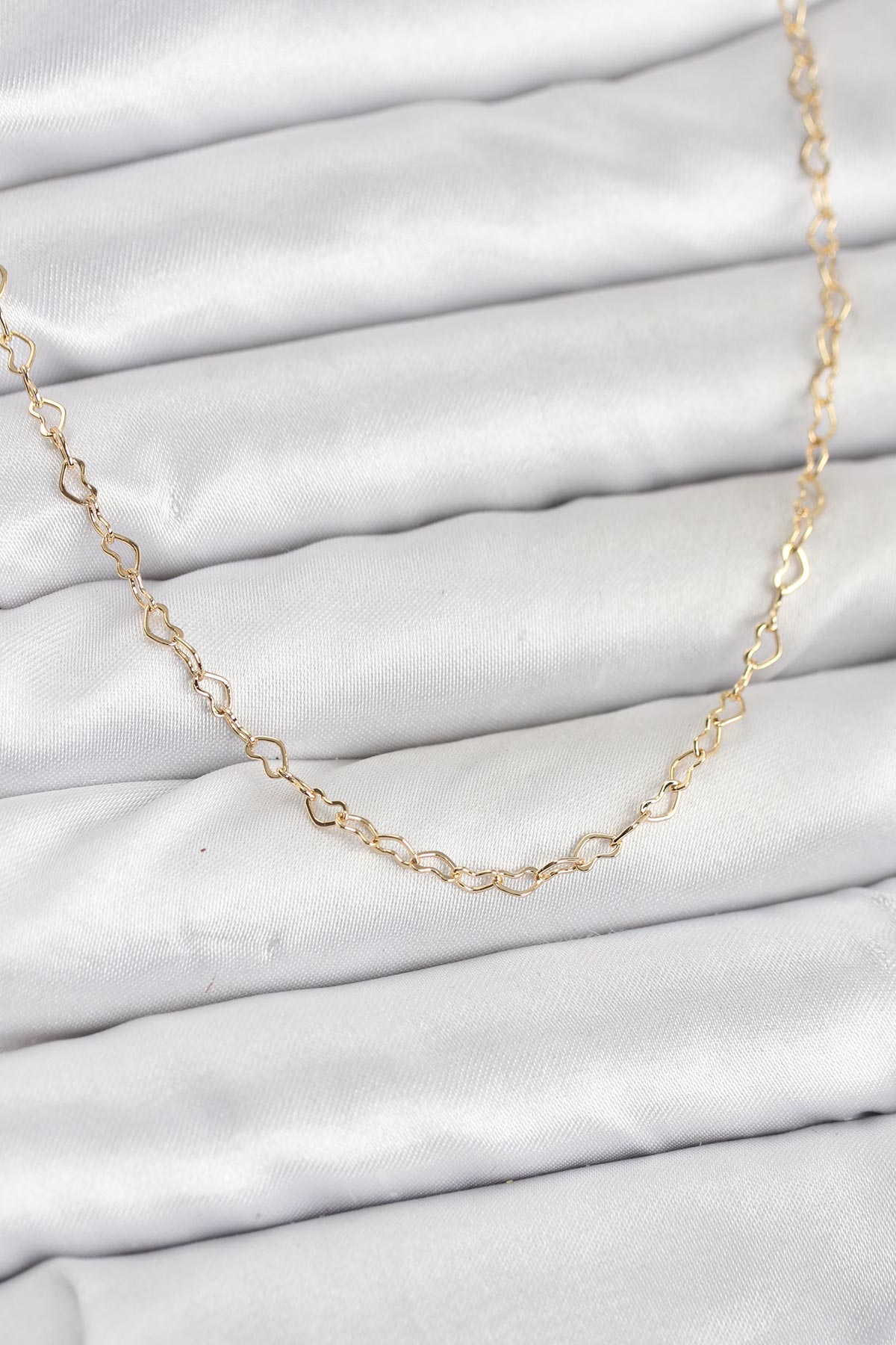 CM 14K Gold Renk Kalp Zincirli Kadın Kolye - TJ-BKO10924