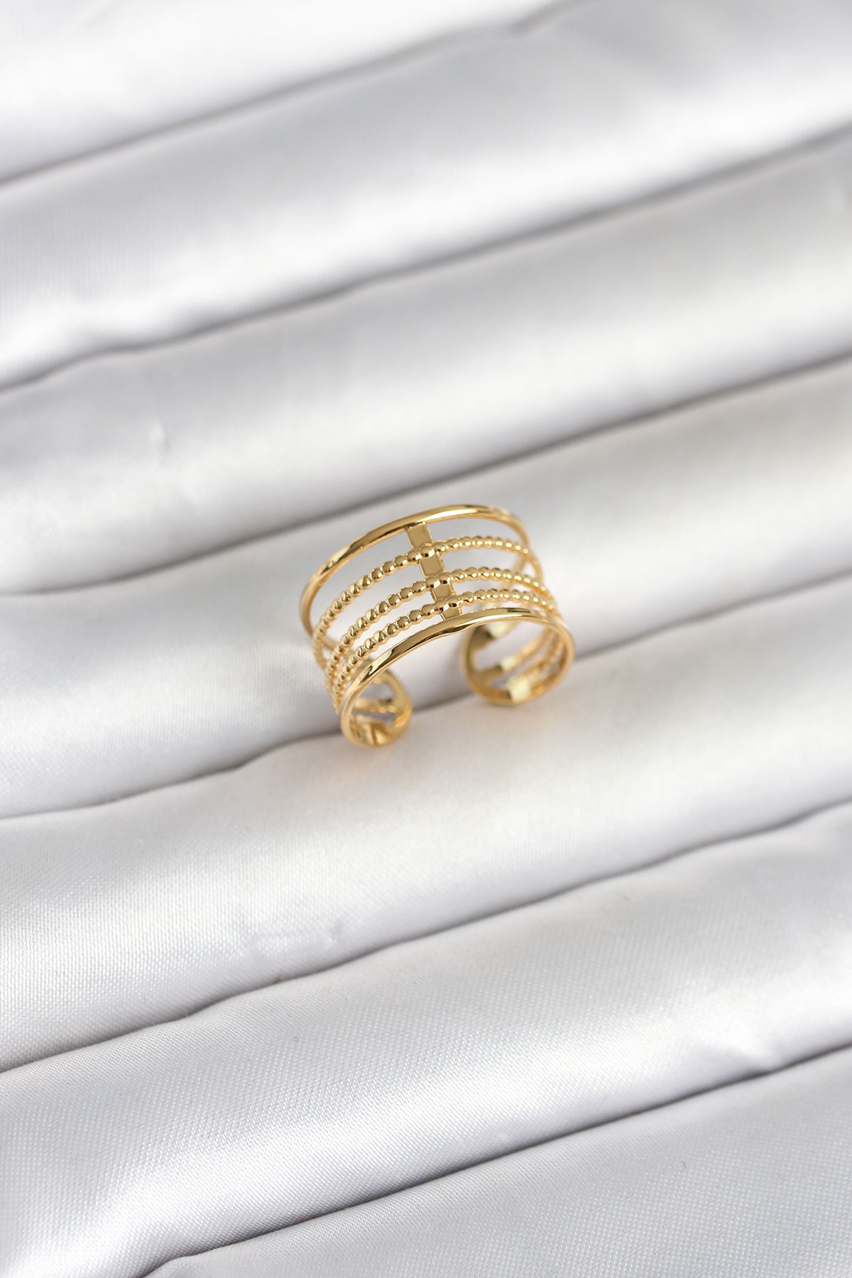 316L Çelik Gold Renk Vintage Model Kadın Yüzük - TJ-BYK4173