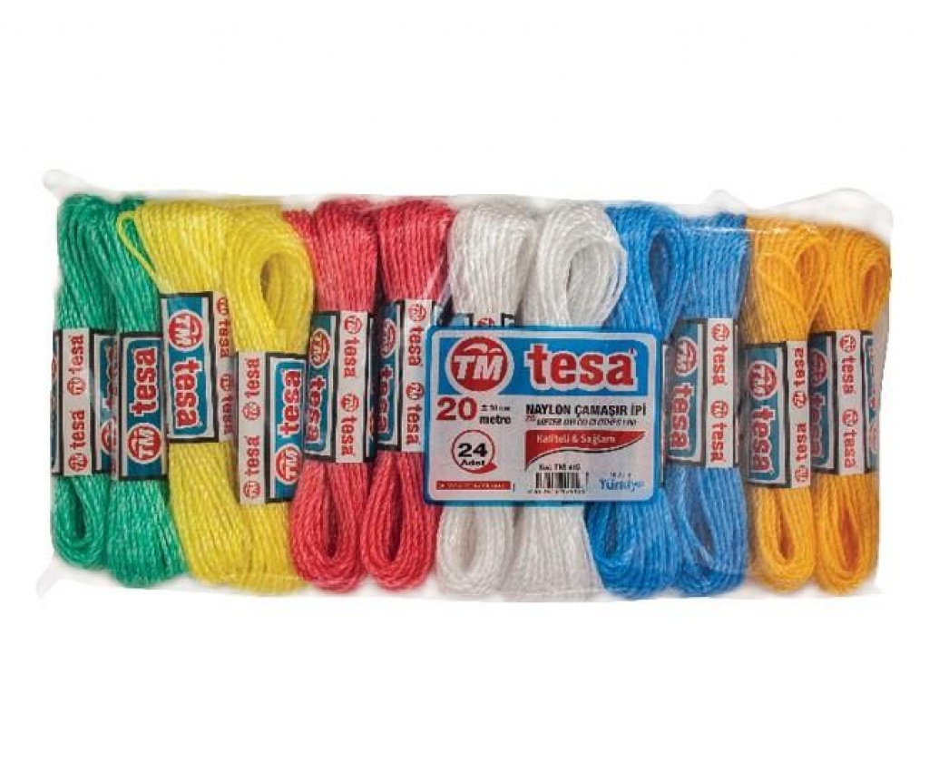 Temsan 20 Metre Naylon Çamaşır İpi 24&amp;#39;lü
