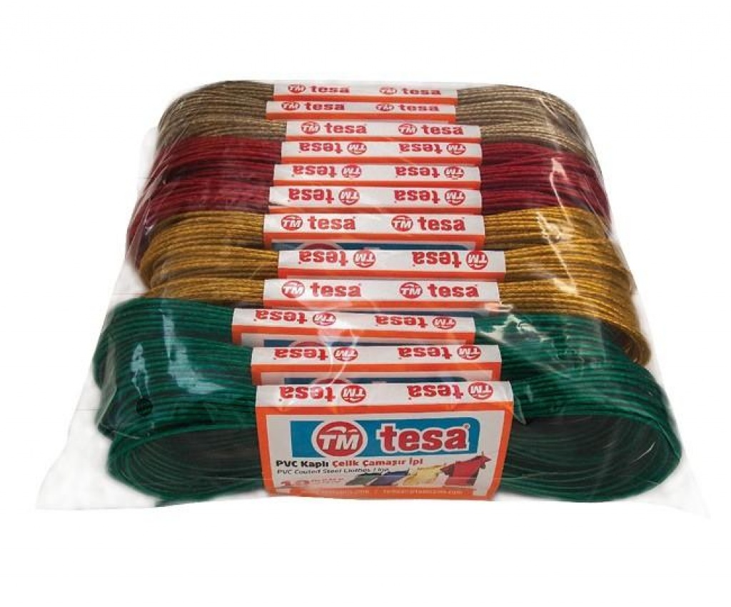 Temsan 12&amp;#39; li PVC Kaplama 10 Metre Çelik Çamaşır İpi