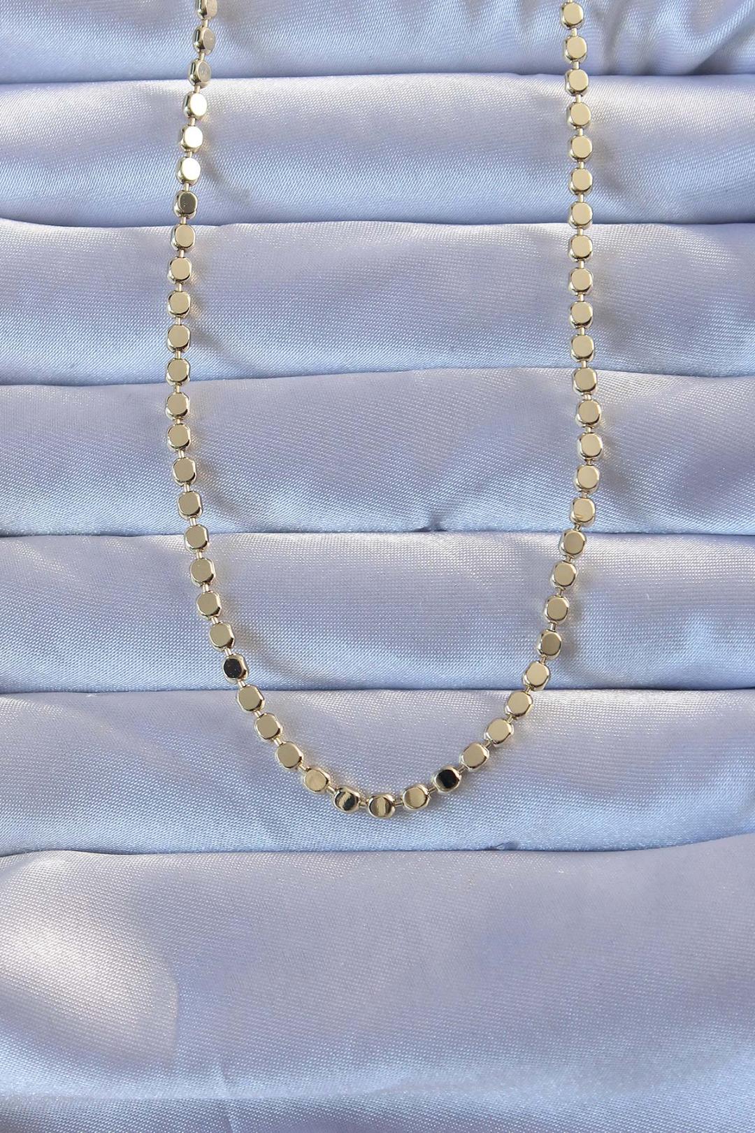 316L Çelik Gold Renk 60 cm Parçalı Ezme Kolye TJ-BKO9470