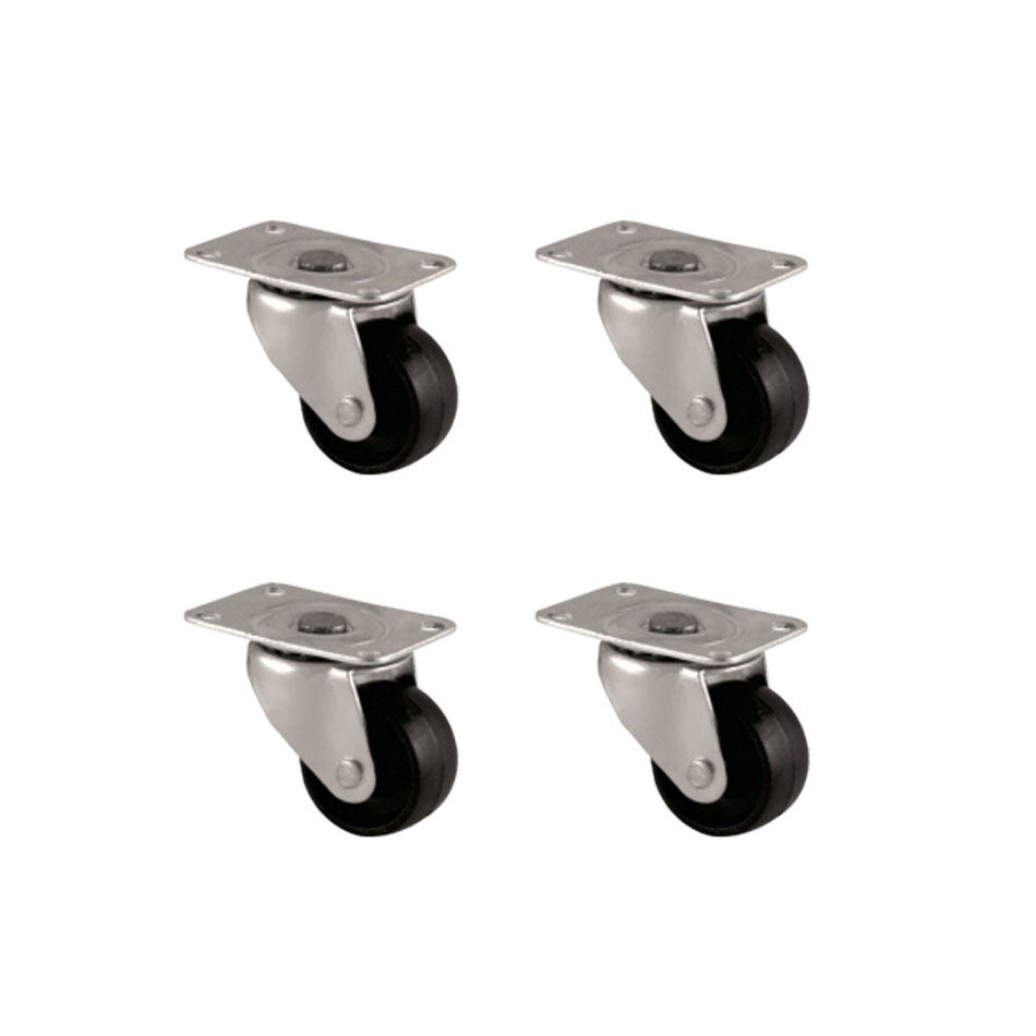 Furç Tablalı Bilyalı Teker - 38MM - Siyah HKS234 - 4 Adet