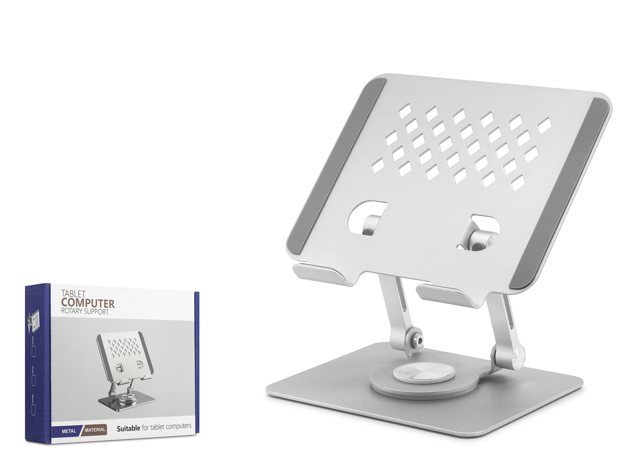 Metal 360 Derece Dönebilen Ergonomik Tablet Ve Laptop Standi - Silver HDX8021