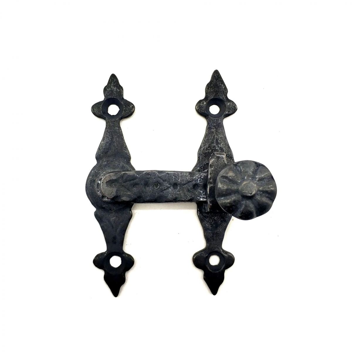 Antika Tarz Dekoratif Pirinç Kapı, Pencere Mandalı - 82x65 Mm, Oksit