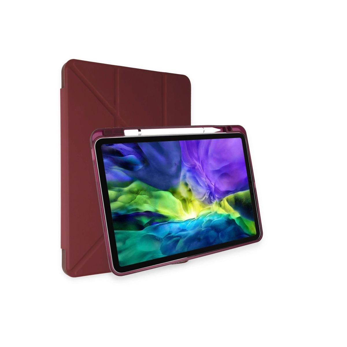 Apple İpad Air 4 10.9 Kılıf Kalemlikli Mars Tablet Kılıfı - Mürdüm