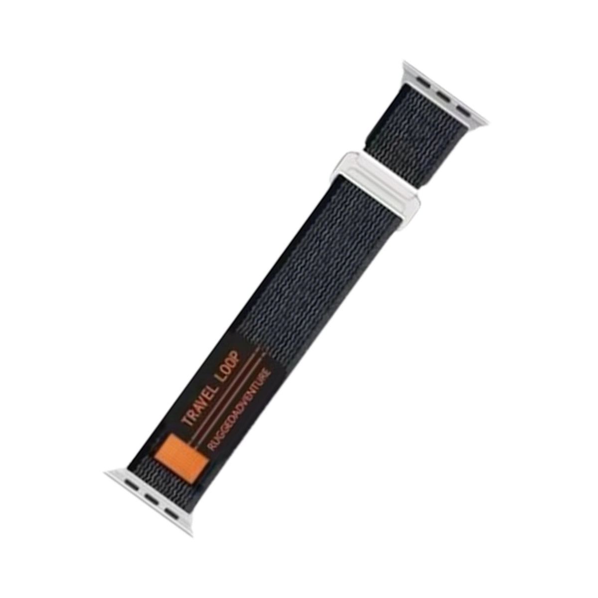 Apple Watch 38mm Alice Kumaş Kordon (saat Değildir) - Siyah-gri