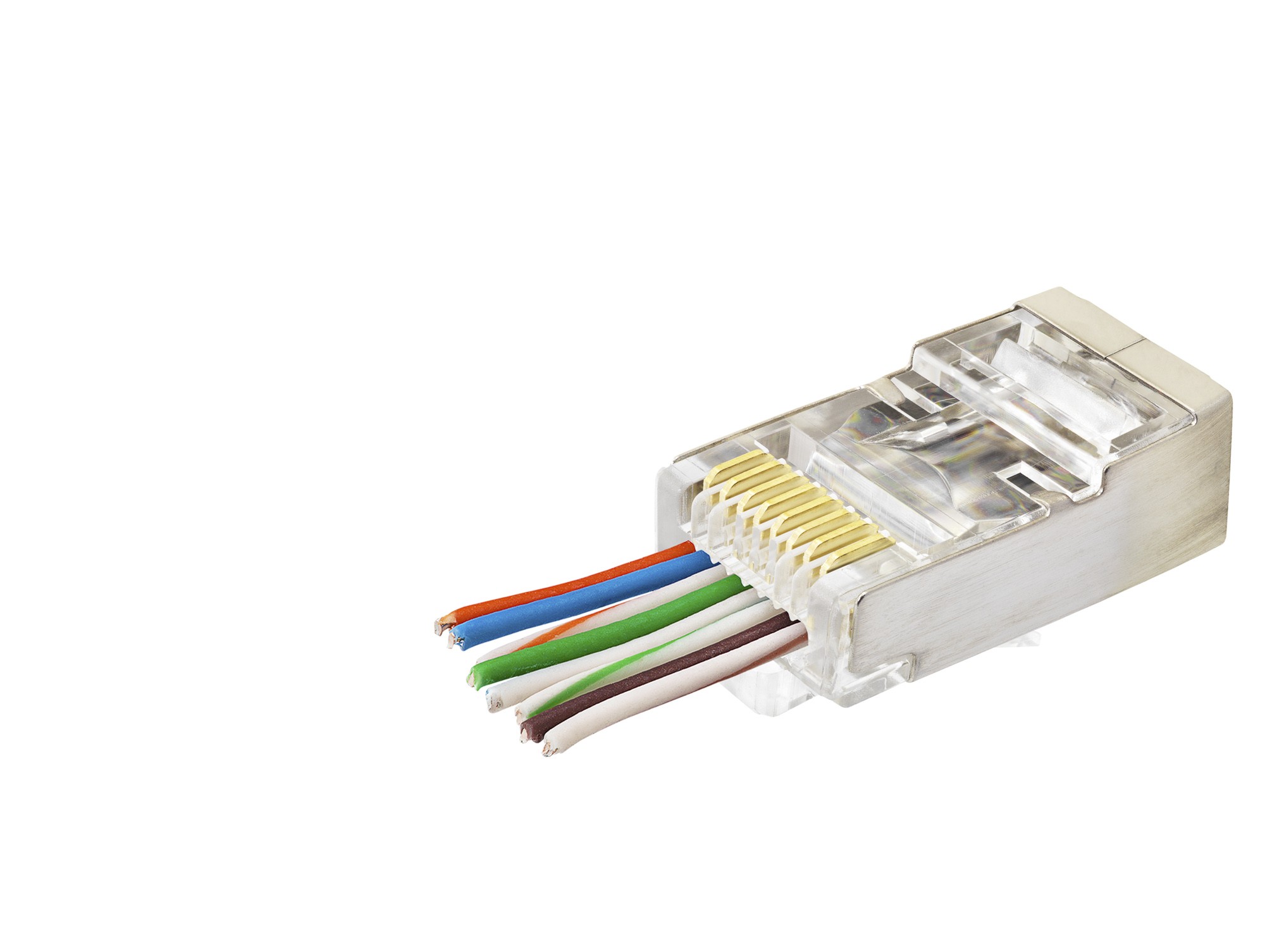 Cat6E Ez Rj45 Metal Konnektör 100 Adet Plastik Kutu - Şeffaf ND2423