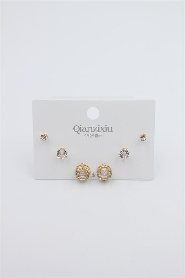 Çoklu Set Küpe - Altın