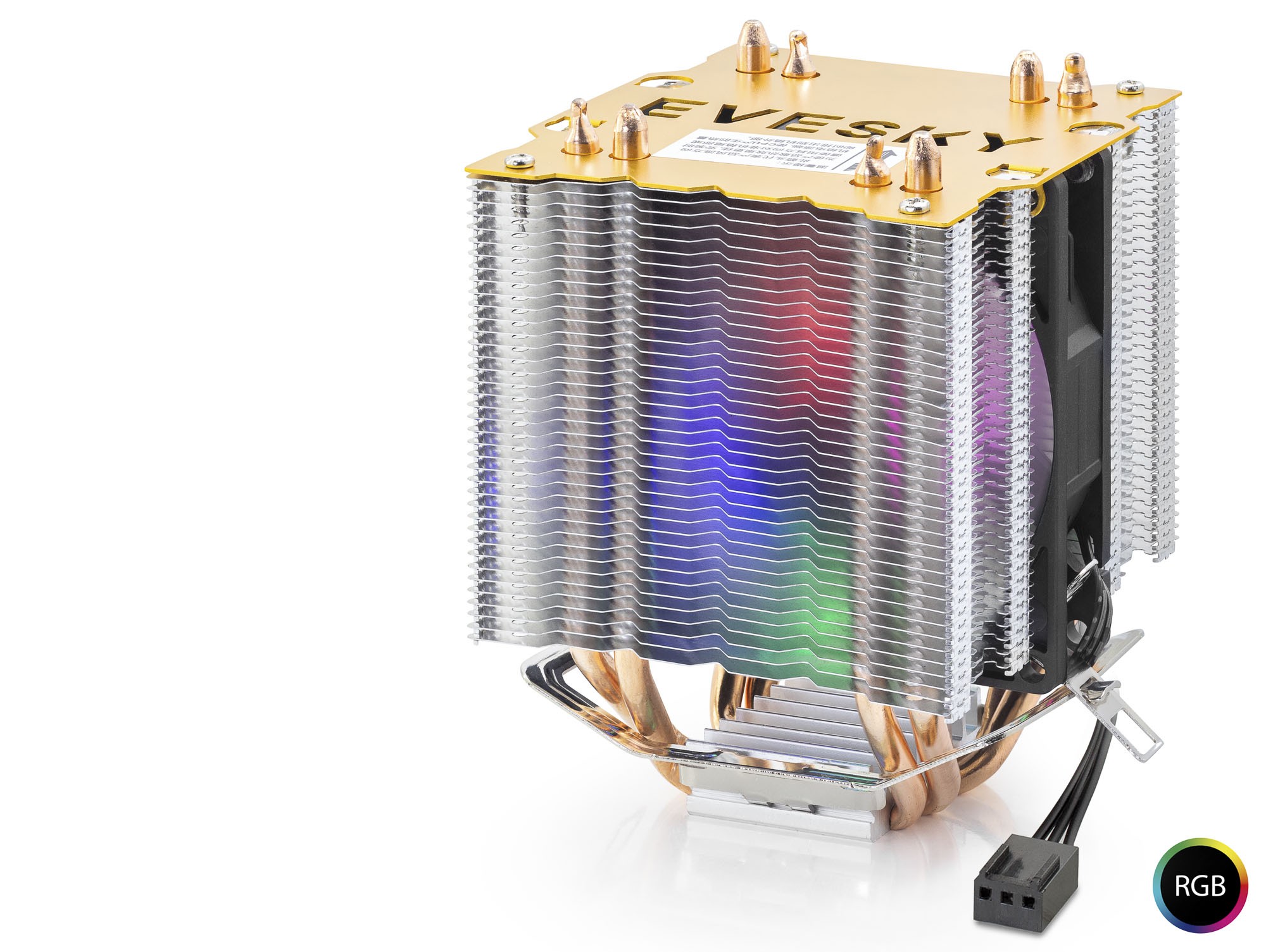 Cpu İşlemci Kule Tipi Soğutucu 500 Serisi Çift Fanlı 4 Bakır Borulu Rgb - Siyah ND2604