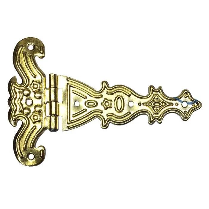 Dekoratif, Sac Tek Kuyruklu Menteşe - 69x102 Mm, Büyük, Sarı, 1 Adet