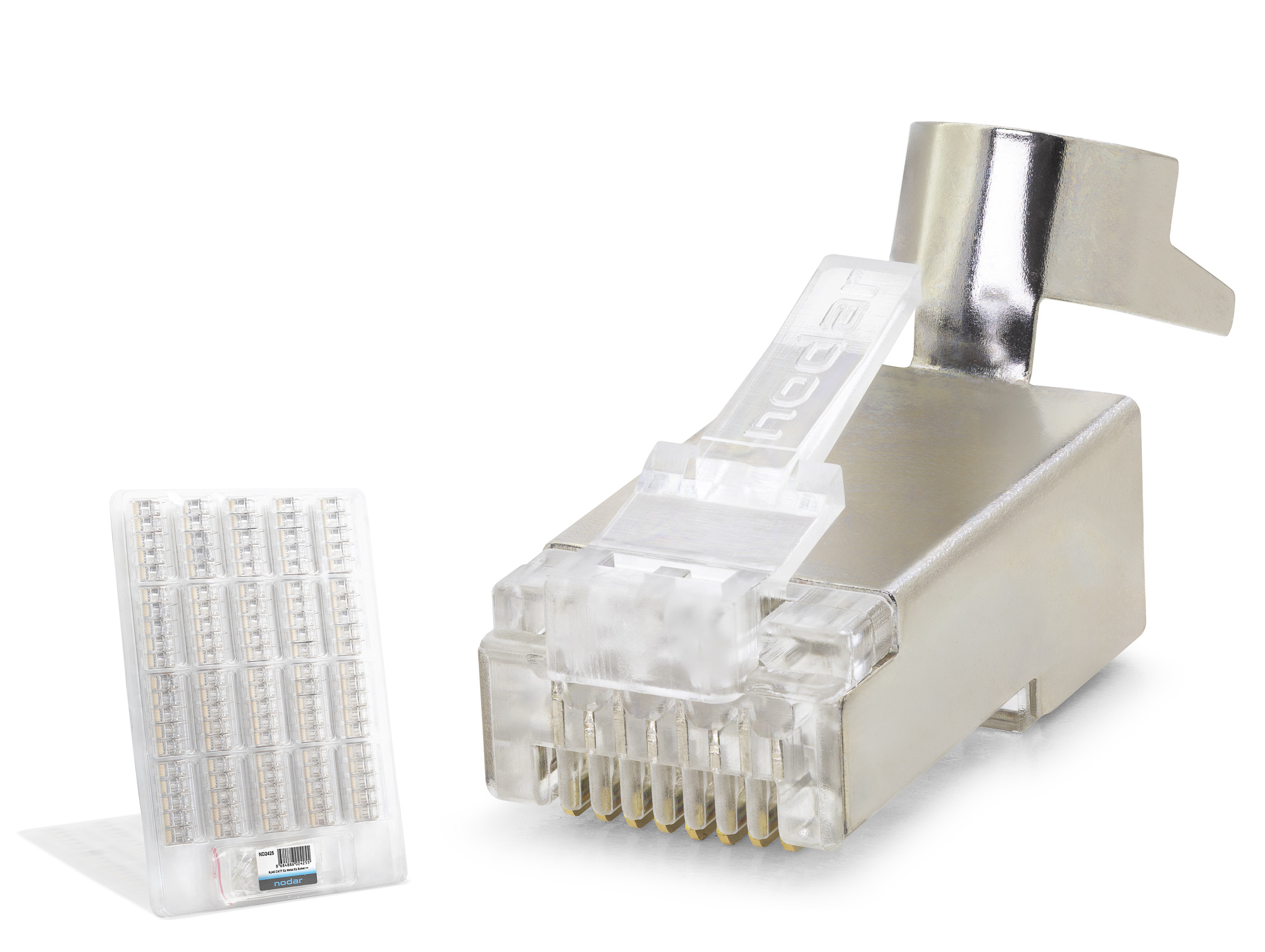 Cat7 Ez Rj45 Metal B Kalite Konnektör 100 Adet Plastik Kutu - Silver ND2425