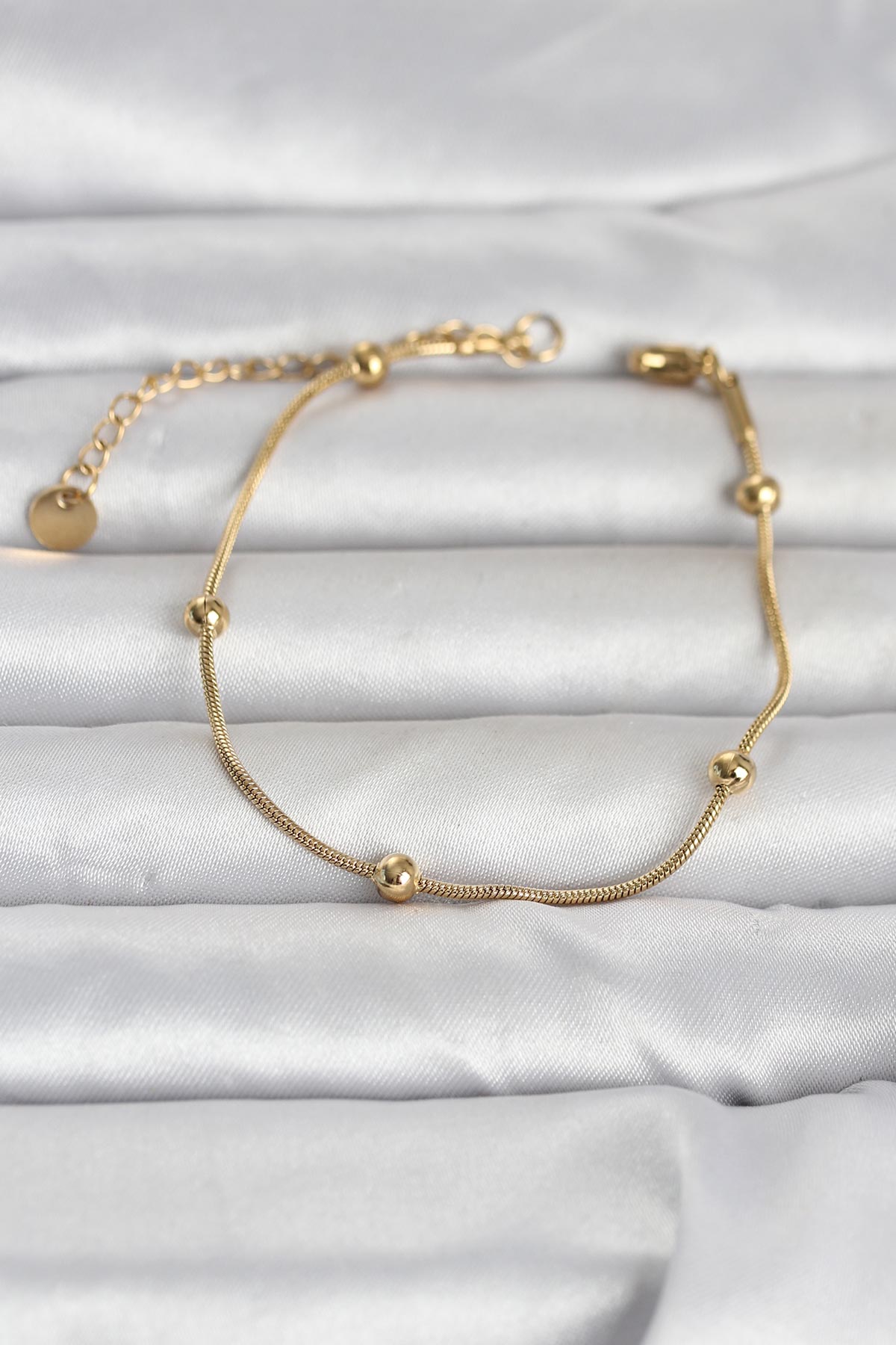 316L Çelik Gold Renk Top Zincirli Kadın Bileklik - TJ-BB8393