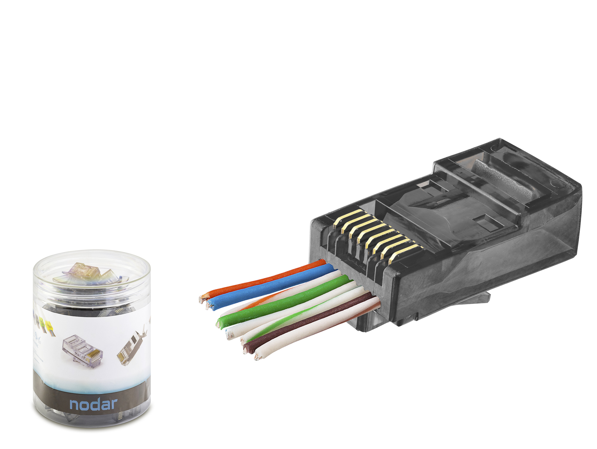 Cat6 Ez Rj45 Konnektör - 100 Adet Siyah / Özel Plastik Kutulu ND2402
