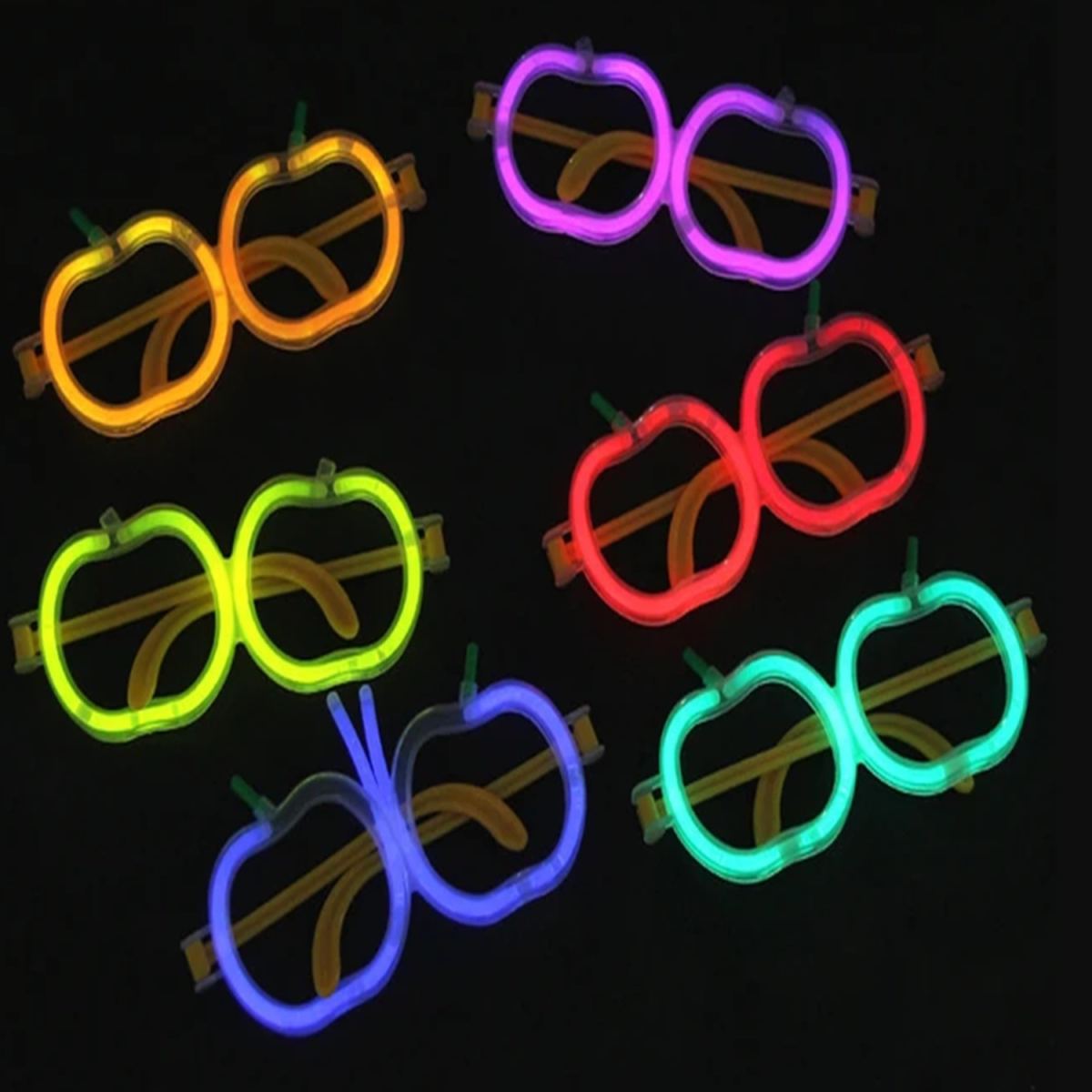 Glow  Elma Gözlük - Glow Partisi Gözlüğü - Glow  Gözlük 12 Adet