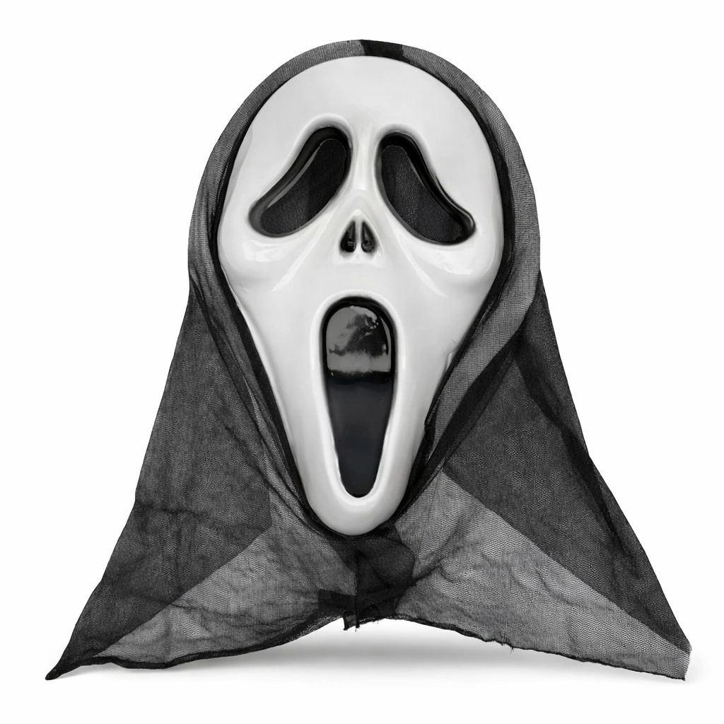 Kapşonlu Çığlık Maskesi Scream Maskesi - Hayalet Maskesi 33x21 Cm