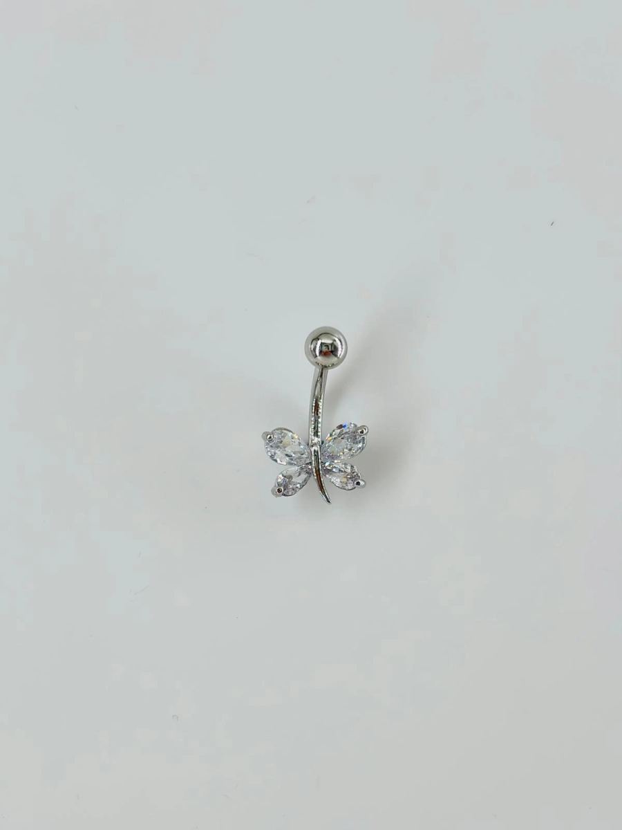 Kelebek Detaylı Göbek Piercing