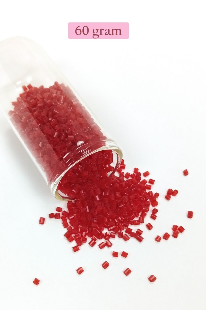 Kesme Cam Boncuk 2mm - 60 Gram - Bordo - BNC389