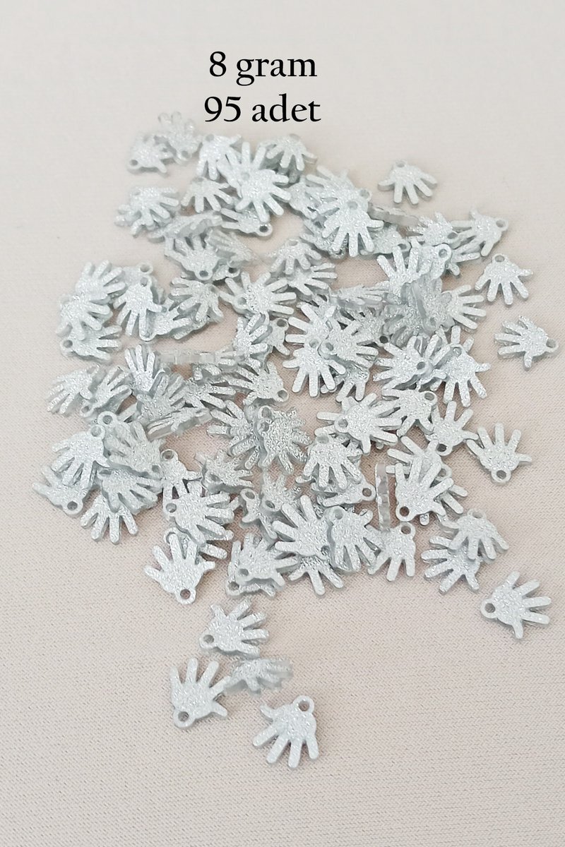 Oya Abiye Bileklik Kolye Pleksi Metalik Plastik Pul Gümüş Renk 8 gram 95 adet - BNC519