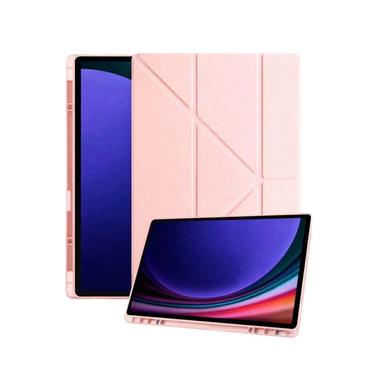 Samsung Galaxy Tab A11 Plus Kalemlikli Mars Tablet Kılıfı - Rose Gold